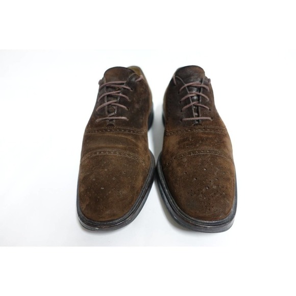MEZLAN Men Dress Shoes Solana Suede Cap-Toe Brown 9.5 M Brogued Spain Vibram main image 9